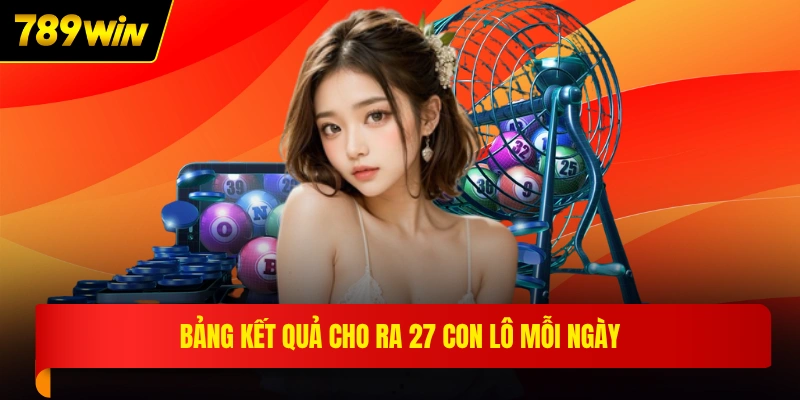 Bảng kết quả cho ra 27 con lô mỗi ngày